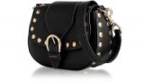 MARC JACOBS Black Leather Small Studded Navigator Shoulder Bag | studded handbags