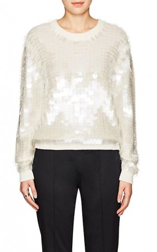 MARC JACOBS Sequin-Embellished Wool Sweater ~ ivory sequinned jumpers
