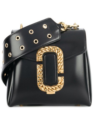 MARC JACOBS small St. Marc shoulder bag | black leather handbags - flipped