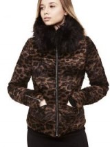 GUESS by MARCIANO LEOPARD PRINT FAUX FUR JACKET | glamorous winter jackets