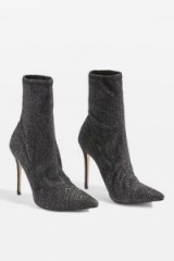 TOPSHOP MARGARITA Glitter Pointed Stretch Sock Boots