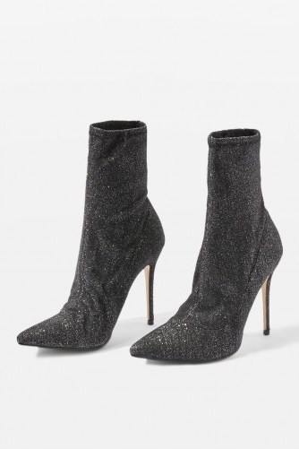 TOPSHOP MARGARITA Glitter Pointed Stretch Sock Boots - flipped