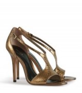 Reiss MAXINE METALLIC METALLIC OPEN-TOE SANDALS – gold metallic high heels – party shoes