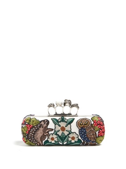 ALEXANDER MCQUEEN Medieval Animal-embroidered knuckle clutch ~ beautiful evening bags