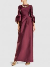 MERCHANT ARCHIVE‎ Ruffle Sleeve Tulip Dress ~ chic burgundy evening dresses