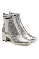 FENDI Metallic Leather Ankle Boots / shiny silver boots