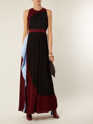 ROKSANDA Milda sleeveless colour-block plissé gown ~ pleated gowns - flipped