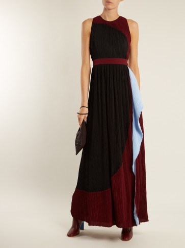 ROKSANDA Milda sleeveless colour-block plissé gown ~ pleated gowns