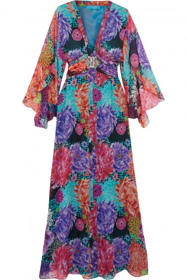MATTHEW WILLIAMSON Miyazaki Mirage crystal-embellished silk gown / multi coloured occasion gowns