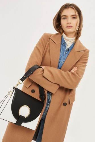 Topshop Monochrome Shay Ring Shoulder Bag / chic black and white handbags