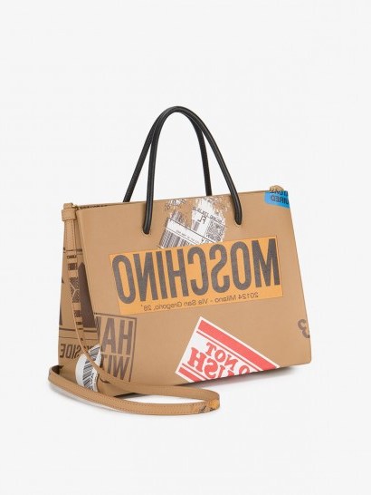 Moschino Sticker Motif Tote Bag / slogan handbags - flipped
