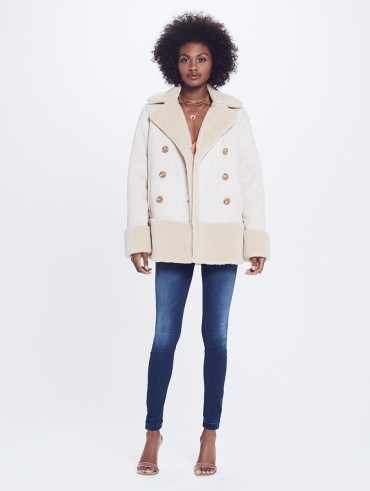 MOTHER DENIM Shearling Jacket All Bundled Up – Cream / luxury style winter jackets
