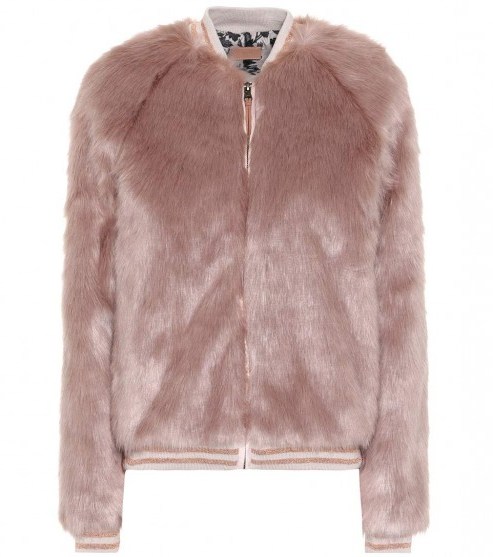 MOTHER The Letterman faux fur jacket | fluffy luxe bomber jackets - flipped