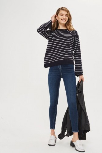 Topshop MOTO Contrast Stitch Jamie Jeans | skinny | indigo denim - flipped