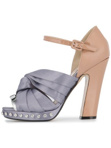 Nº21 knotted bow sandals / pink and purple embellished platforms - flipped