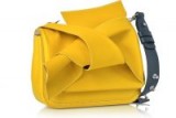 N°21 Small Yellow Leather Bow Shoulder Bag w/Dark Green Leather Shoulder Strap