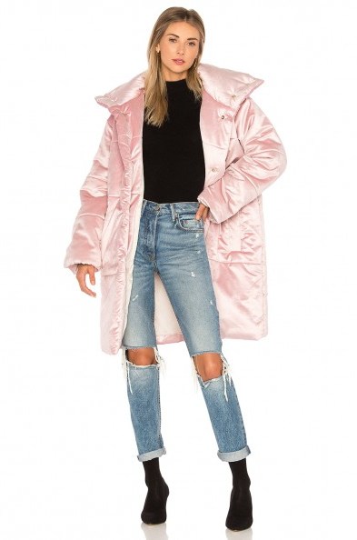 Nanushka MASK COAT / pearl-pink oversized padded coats | winter luxe - flipped