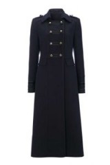WALLIS Navy Military Coat | blue longline winter coats | style statement
