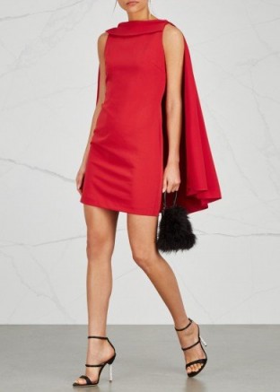 ALICE + OLIVIA Neely red cape dress ~ chic red evening dresses