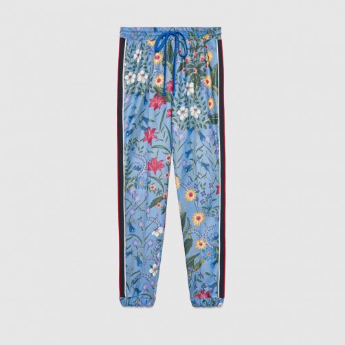GUCCI New Flora print jogging pant | blue floral joggers