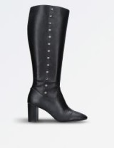 NINE WEST Xois knee-high boots – black military side stud long boot