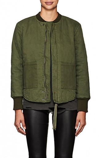 NSF Clementine Quilted Twill Bomber Jacket | olive-green jackets