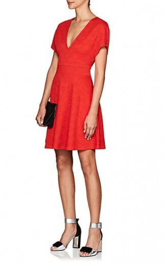 OPENING CEREMONY Jacquard Fit & Flare Dress ~ red dresses - flipped