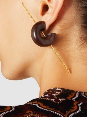 PALMER//HARDING‎ Amanda Rosewood 18-Karat Gold Plated Earrings ~ statement jewellery - flipped