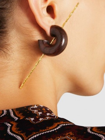 PALMER//HARDING‎ Amanda Rosewood 18-Karat Gold Plated Earrings ~ statement jewellery