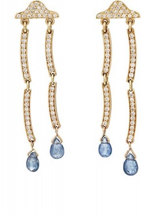 PAMELA LOVE FINE JEWELRY Rain Cloud Ear Jackets – diamond and sapphire drop earrings – stunning jewellery - flipped