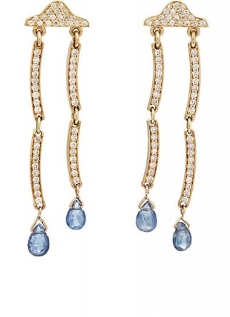 PAMELA LOVE FINE JEWELRY Rain Cloud Ear Jackets – diamond and sapphire drop earrings – stunning jewellery