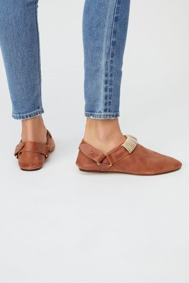 Free People Parker Flat | tan-brown pointed flats - flipped