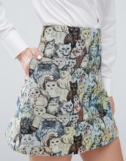 Paul & Joe Sister Cat Print Skirt - flipped