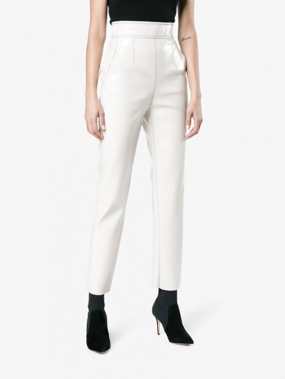 Philosophy Di Lorenzo Serafini High-Waisted PVC Trousers / white shiny pants