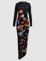 PREEN BY THORNTON BREGAZZI‎ Aurelia Printed Stretch-Velour Gown ~ chic floral ruched gowns