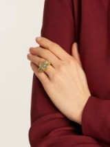 BRIGID BLANCO Prehnite, beryl & yellow-gold ring ~ green stone rings ~ statement jewellery