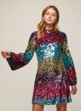 Miss Selfridge PREMIUM Ombre Flute Sleeve Shift Dress / shimmering sequined dresses / glittering party fashion