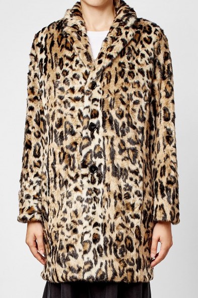 THE KOOPLES Leopard Print Faux Fur Coat – glamorous winter coats - flipped