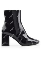 BALENCIAGA Printed Patent Leather Ankle Boots