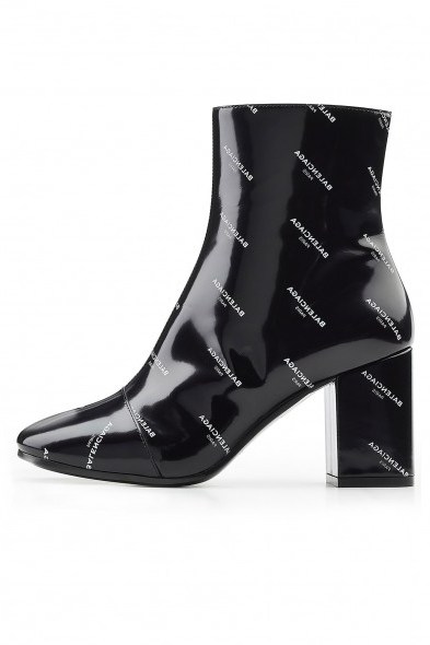 BALENCIAGA Printed Patent Leather Ankle Boots - flipped