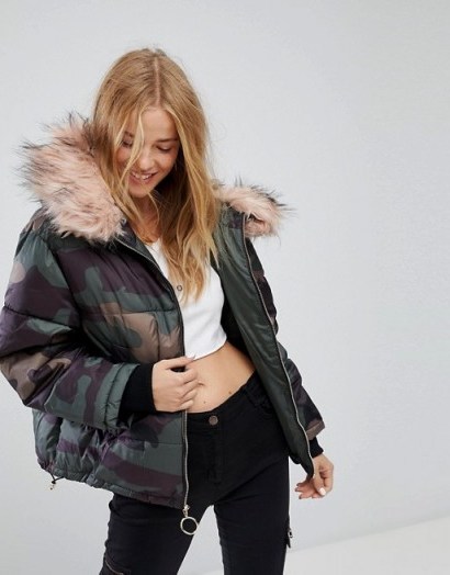 Pull&Bear Camo Puffer Jacket – warm and stylish winter jackets - flipped