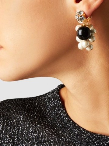 ‎RACHEL COMEY‎ Mira Crystal And Pearl Earrings ~ statement jewellery - flipped