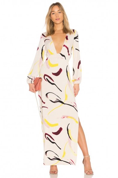 Rachel Pally CLARABELLE REVERSIBLE DRESS | abstract print plunge front/back maxi dresses - flipped
