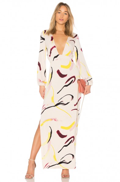 Rachel Pally CLARABELLE REVERSIBLE DRESS | abstract print plunge front/back maxi dresses