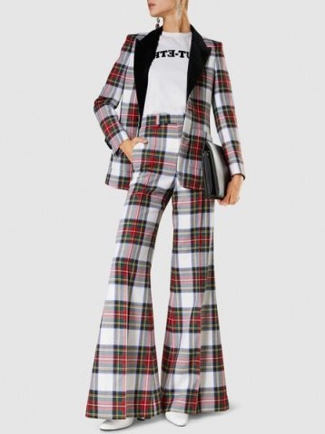 RACIL‎ Lincoln Wide-Leg Tartan Trousers / 70s style plaid print flares - flipped