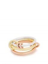 SPINELLI KILCOLLIN Raneth silver, yellow & rose-gold ring ~ triple band rings