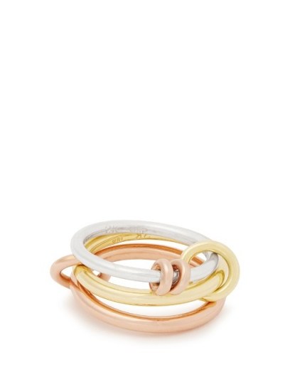 SPINELLI KILCOLLIN Raneth silver, yellow & rose-gold ring ~ triple band rings - flipped