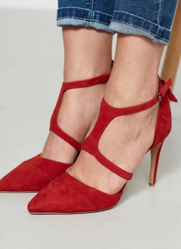 MINT VELVET RED LEONI T-BAR HIGH HEEL / hot heels - flipped