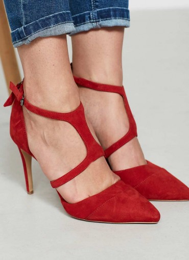 MINT VELVET RED LEONI T-BAR HIGH HEEL / hot heels