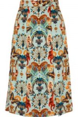 MATTHEW WILLIAMSON Regal Monkey crystal-embellished printed silk midi skirt / beautiful printed skirts